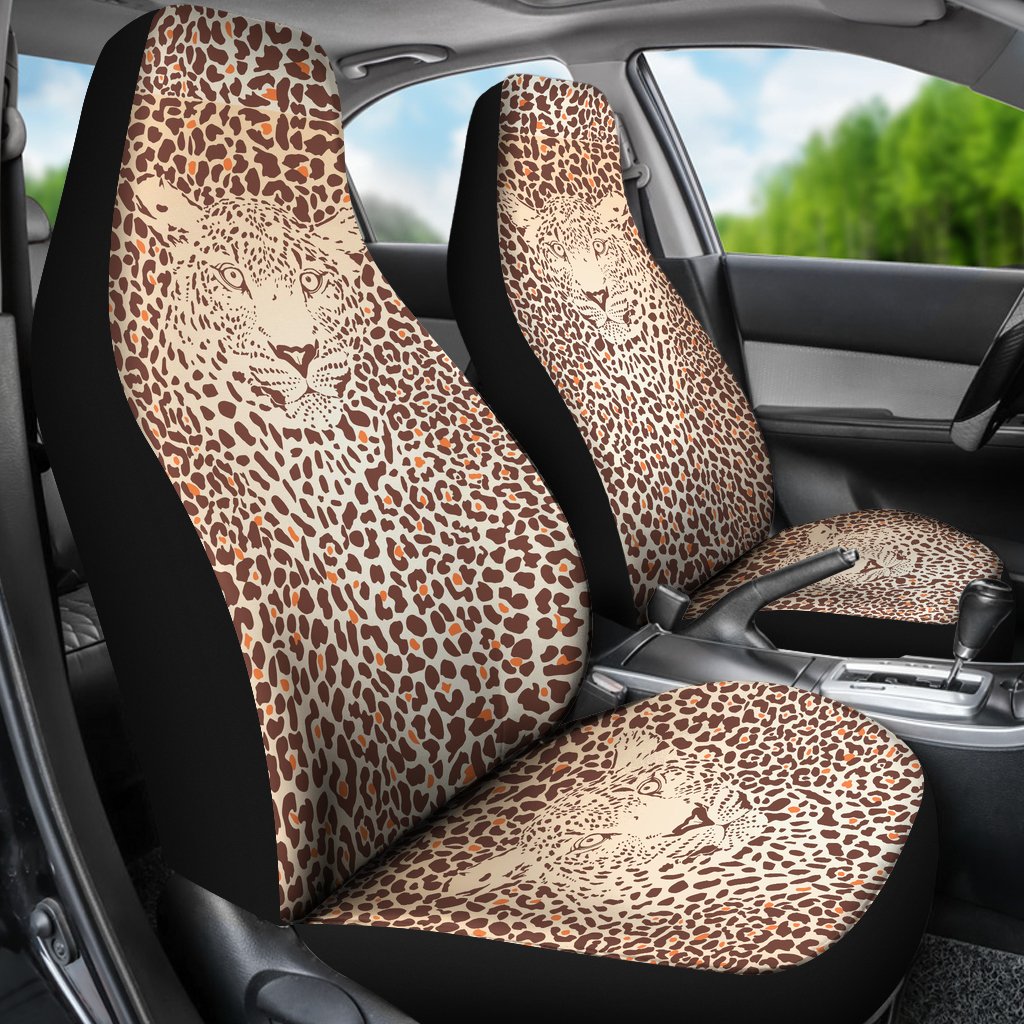 Leopard Head Print Universal Fit Car Seat Covers