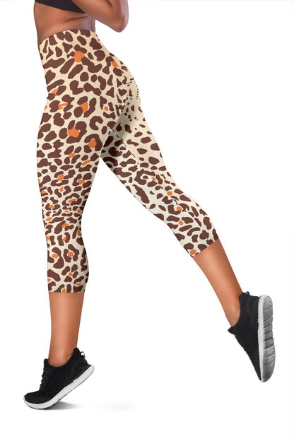 Leopard Head Print Women Capris