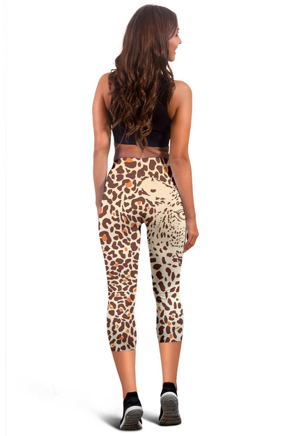 Leopard Head Print Women Capris