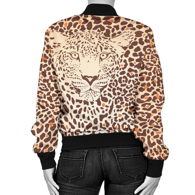 Leopard Head Print Women Casual Bomber Jacket