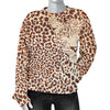 Leopard Head Print Women Crewneck Sweatshirt