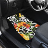 Leopard Orange Flower Car Floor Mats