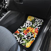 Leopard Orange Flower Car Floor Mats