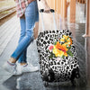 Leopard Orange Flower Luggage Cover Protector