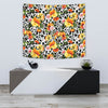 Leopard Orange Flower Wall Tapestry