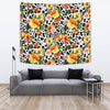 Leopard Orange Flower Wall Tapestry