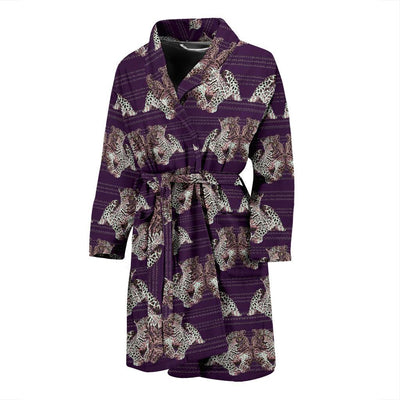 Leopard Pattern Print Design 01 Men Bathrobe-JORJUNE.COM