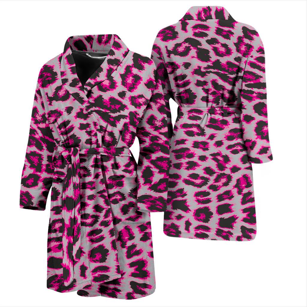 Leopard Pattern Print Design 02 Men Bathrobe-JORJUNE.COM