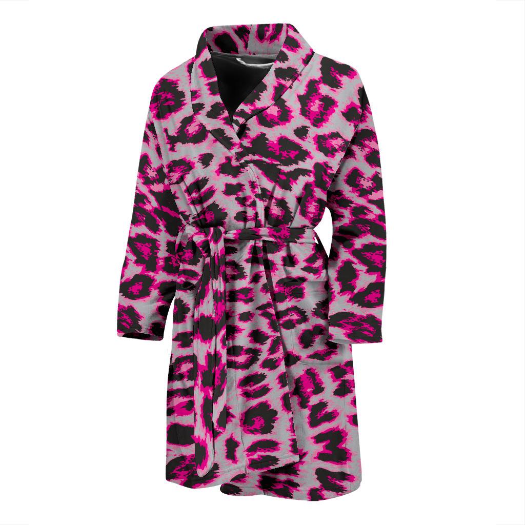 Leopard Pattern Print Design 02 Men Bathrobe-JORJUNE.COM