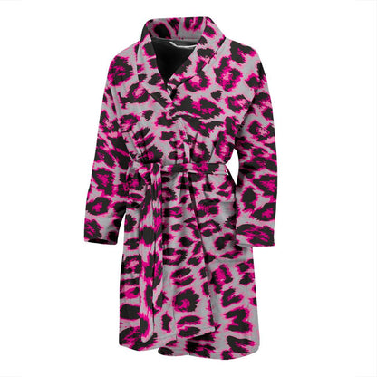 Leopard Pattern Print Design 02 Men Bathrobe-JORJUNE.COM
