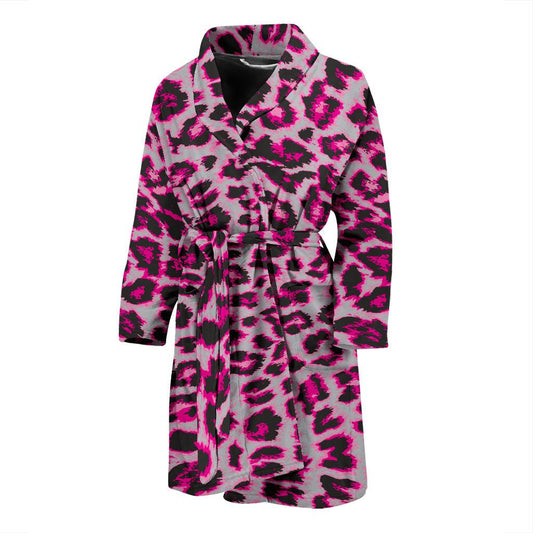 Leopard Pattern Print Design 02 Men Bathrobe-JORJUNE.COM