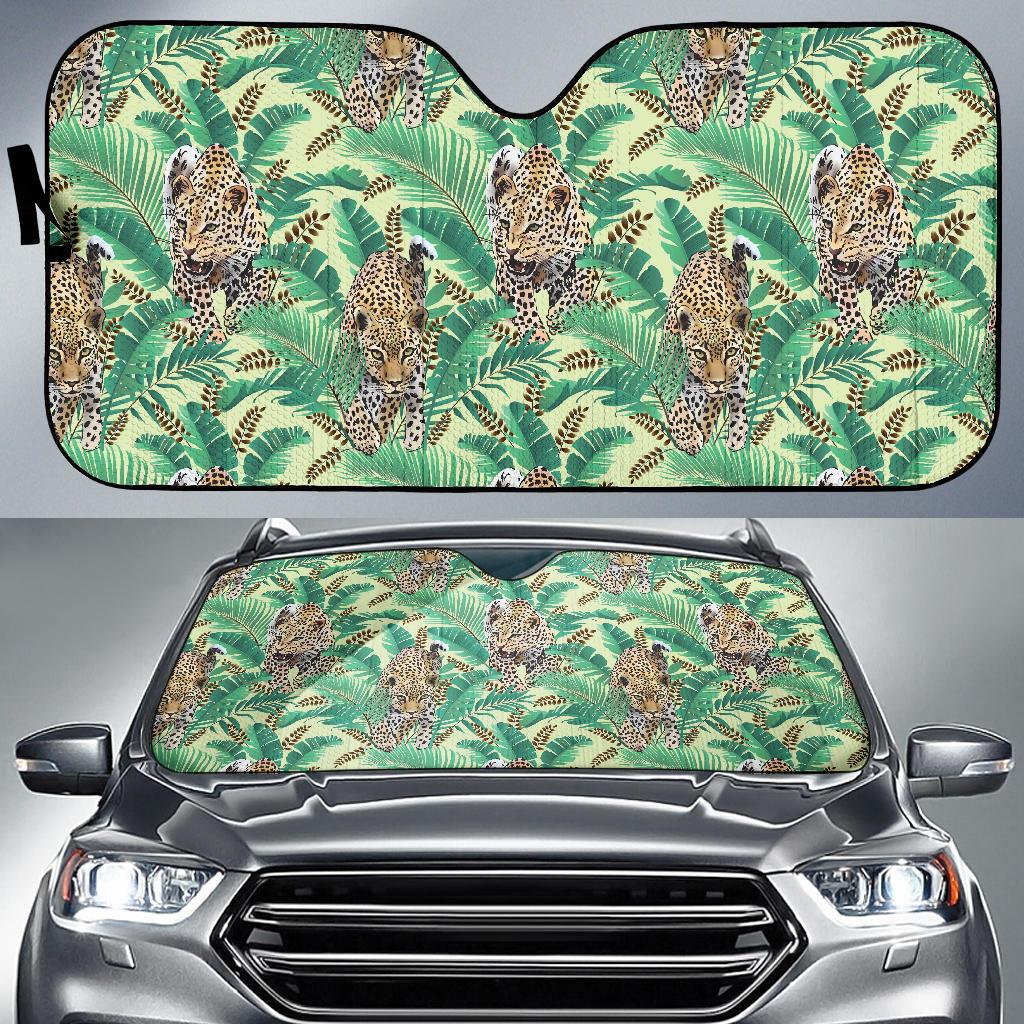 Leopard Pattern Print Design 03 Car Sun Shades-JORJUNE.COM