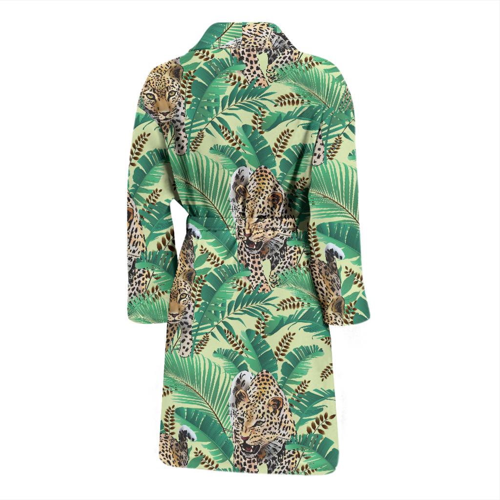 Leopard Pattern Print Design 03 Men Bathrobe-JORJUNE.COM