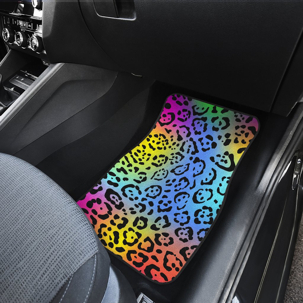 Leopard Rainbow Car Floor Mats