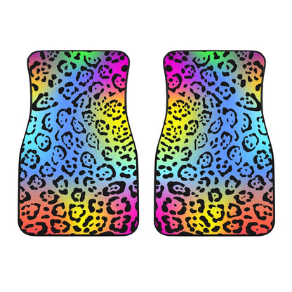 Leopard Rainbow Car Floor Mats