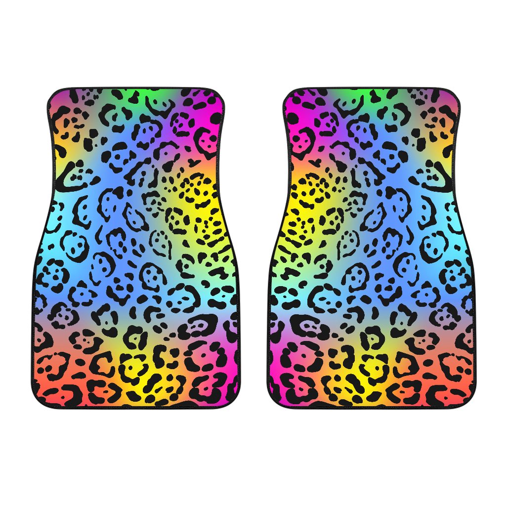 Leopard Rainbow Car Floor Mats