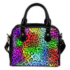 Leopard Rainbow Leather Shoulder Handbag