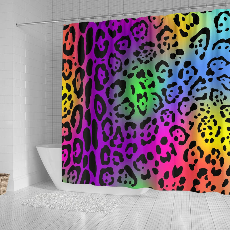 Leopard Rainbow Shower Curtain