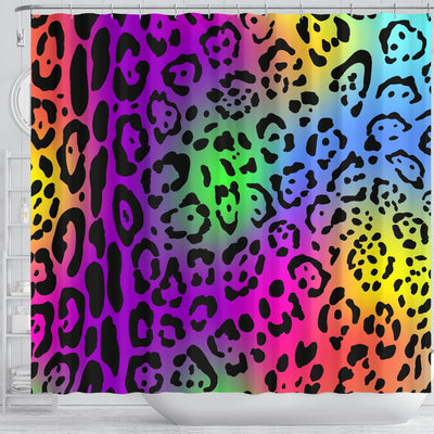 Leopard Rainbow Shower Curtain