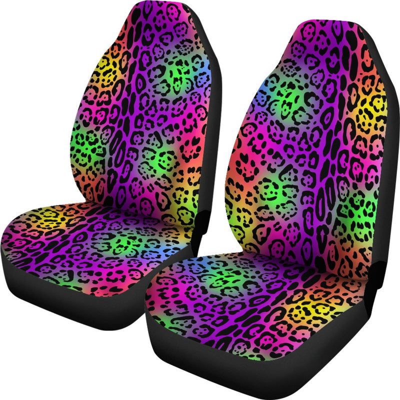 Leopard Rainbow Universal Fit Car Seat Covers