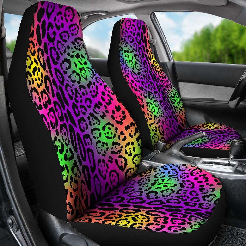 Leopard Rainbow Universal Fit Car Seat Covers