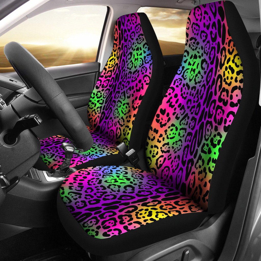 Leopard Rainbow Universal Fit Car Seat Covers