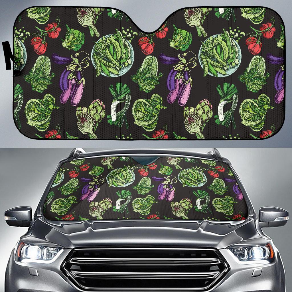 Lettuce Pattern Print Design 01 Car Sun Shades-JORJUNE.COM
