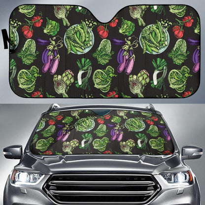 Lettuce Pattern Print Design 01 Car Sun Shades-JORJUNE.COM
