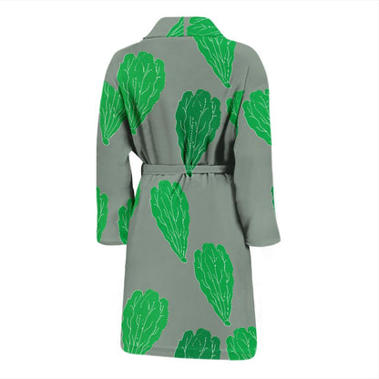Lettuce Pattern Print Design 02 Men Bathrobe-JORJUNE.COM