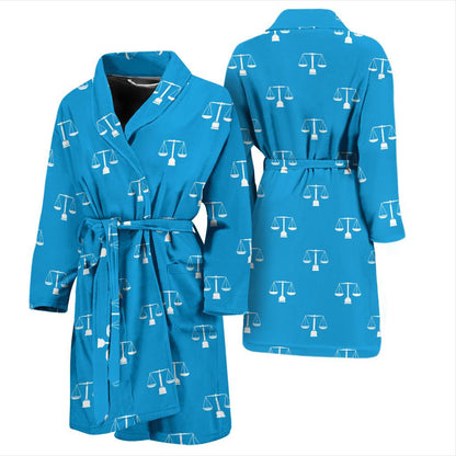 Libra Pattern Print Design 02 Men Bathrobe-JORJUNE.COM