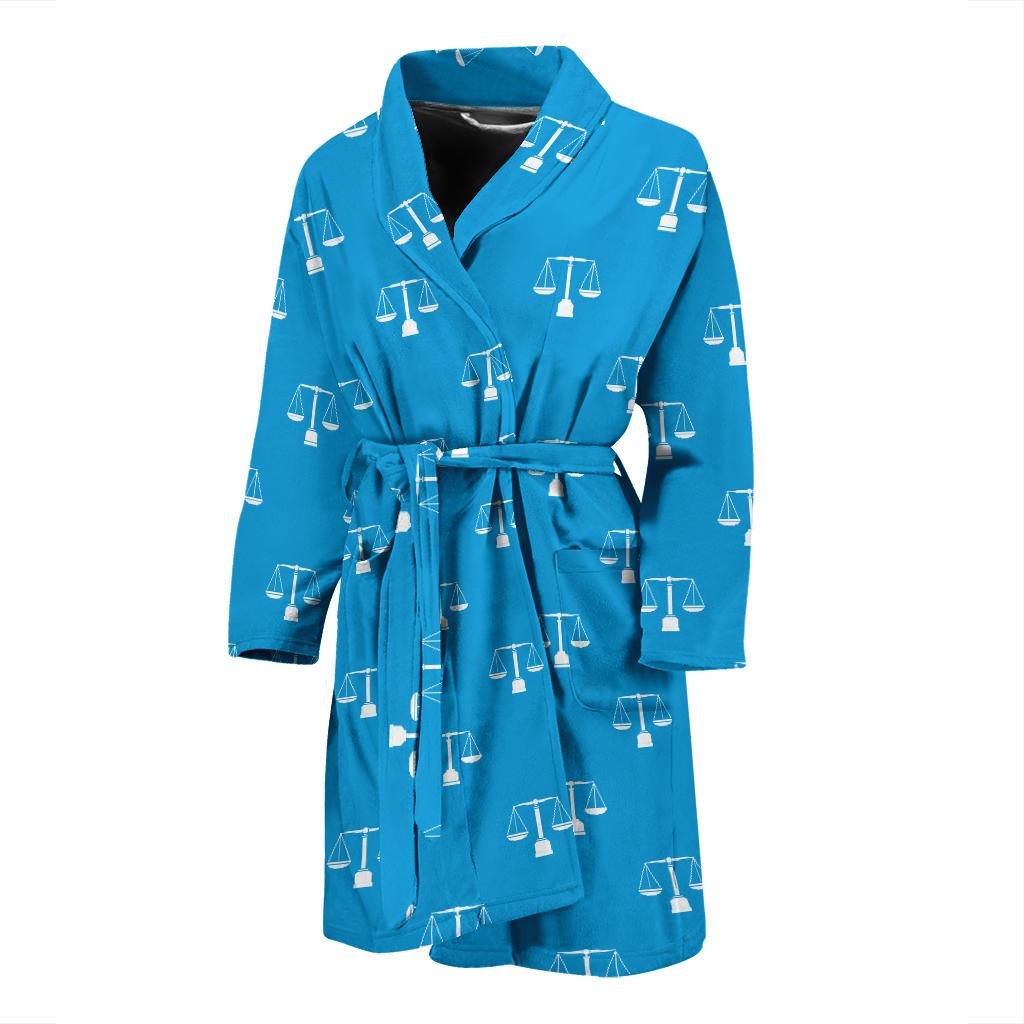 Libra Pattern Print Design 02 Men Bathrobe-JORJUNE.COM