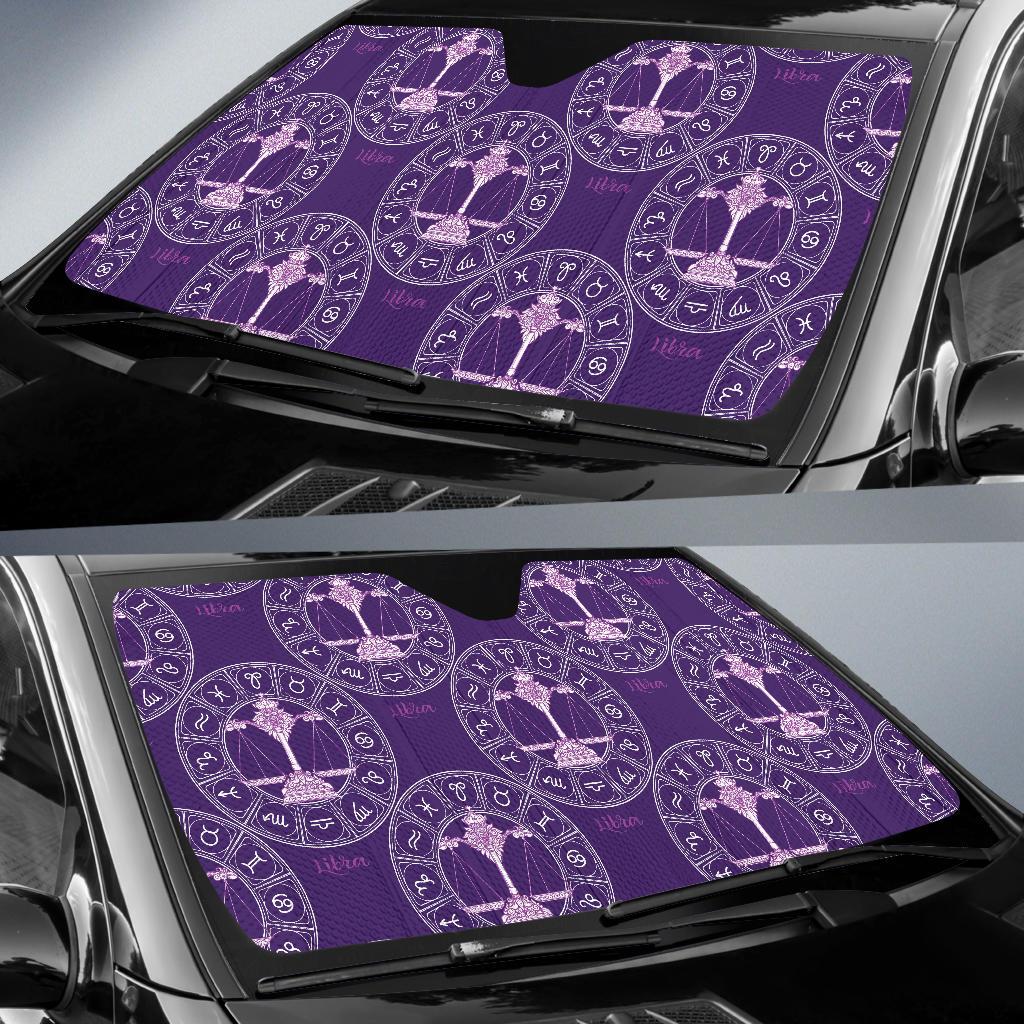Libra Pattern Print Design 03 Car Sun Shades-JORJUNE.COM