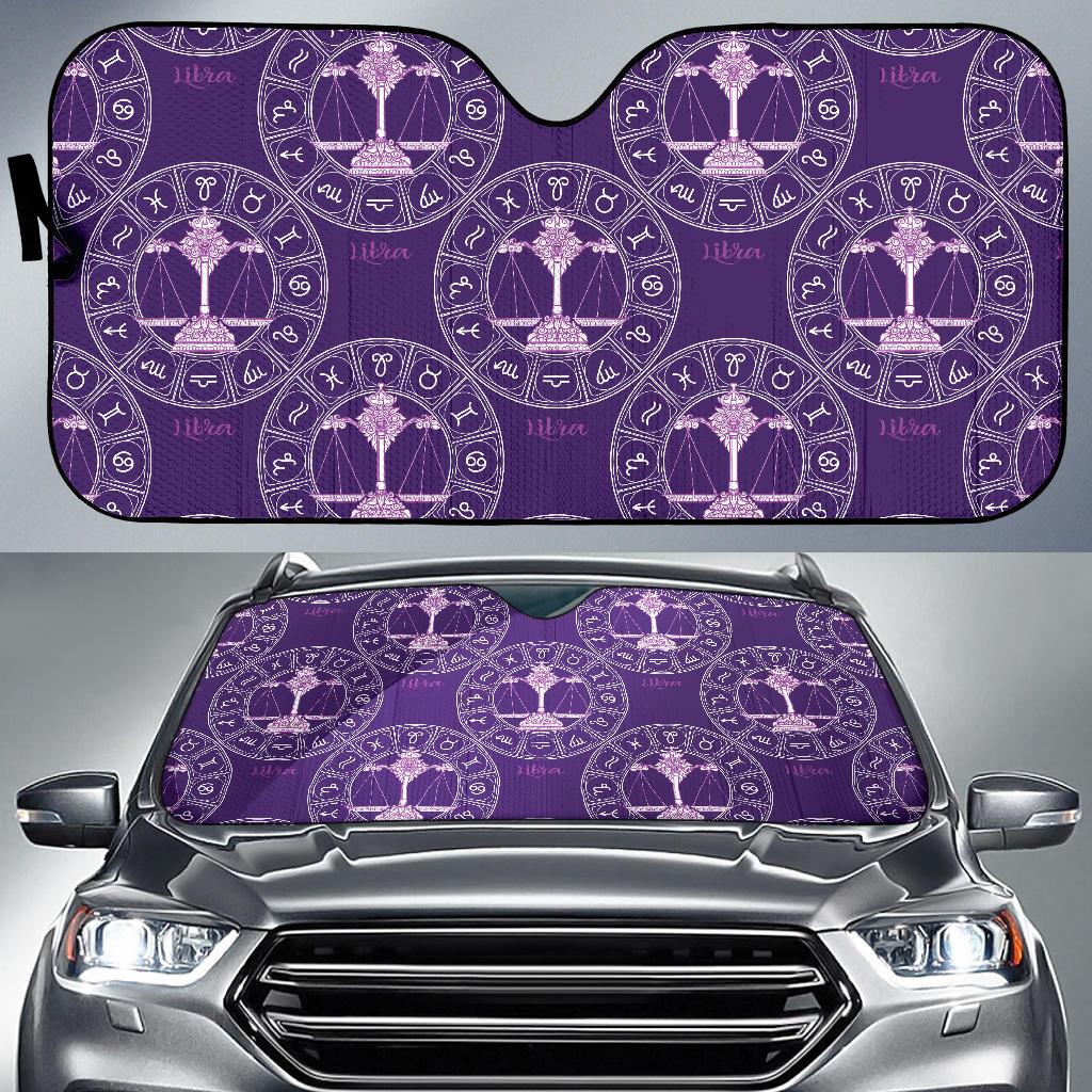 Libra Pattern Print Design 03 Car Sun Shades-JORJUNE.COM