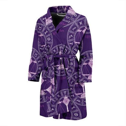 Libra Pattern Print Design 03 Men Bathrobe-JORJUNE.COM