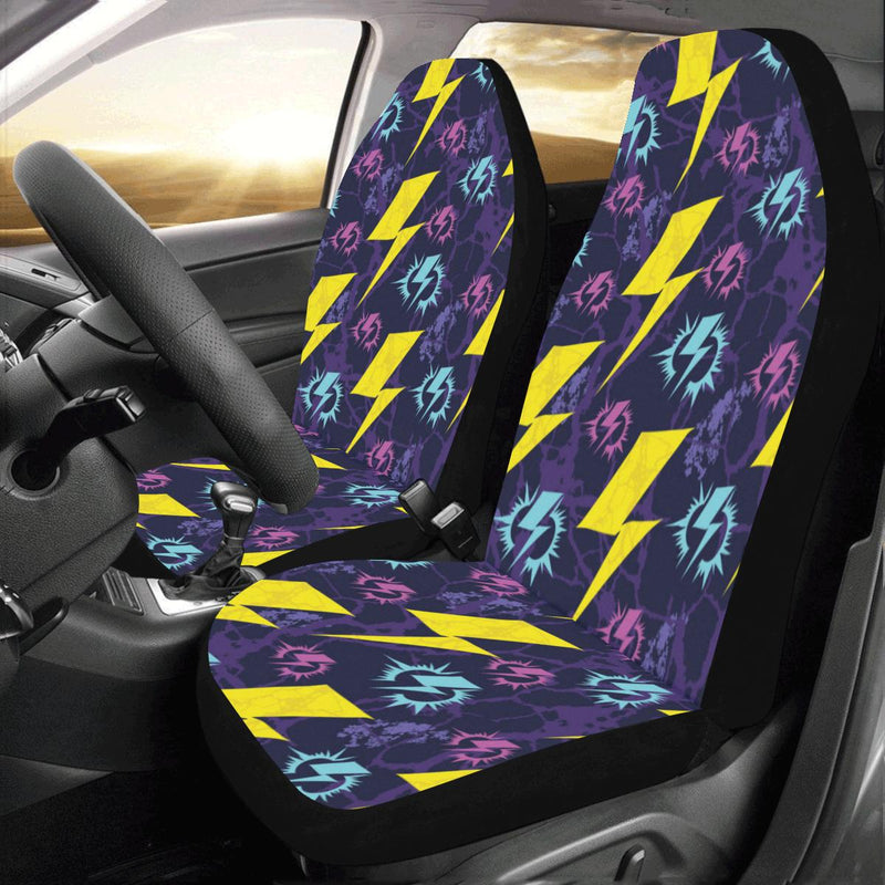 Lightning Thunder Pattern Print Design 01 Car Seat Covers (Set of 2)-JORJUNE.COM