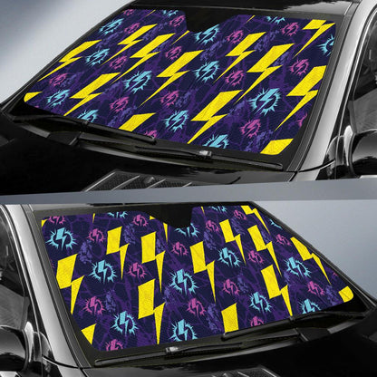 Lightning Thunder Pattern Print Design 01 Car Sun Shades-JORJUNE.COM