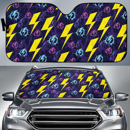 Lightning Thunder Pattern Print Design 01 Car Sun Shades-JORJUNE.COM