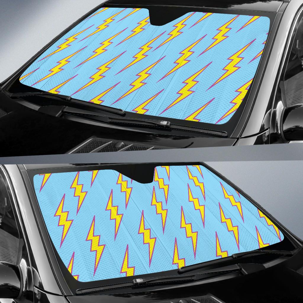 Lightning Thunder Pattern Print Design 02 Car Sun Shades-JORJUNE.COM
