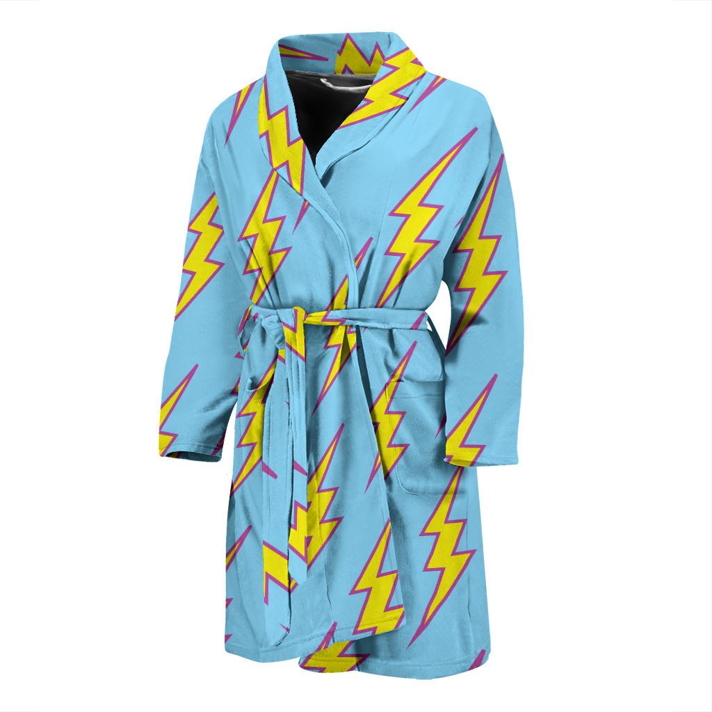 Lightning Thunder Pattern Print Design 02 Men Bathrobe-JORJUNE.COM