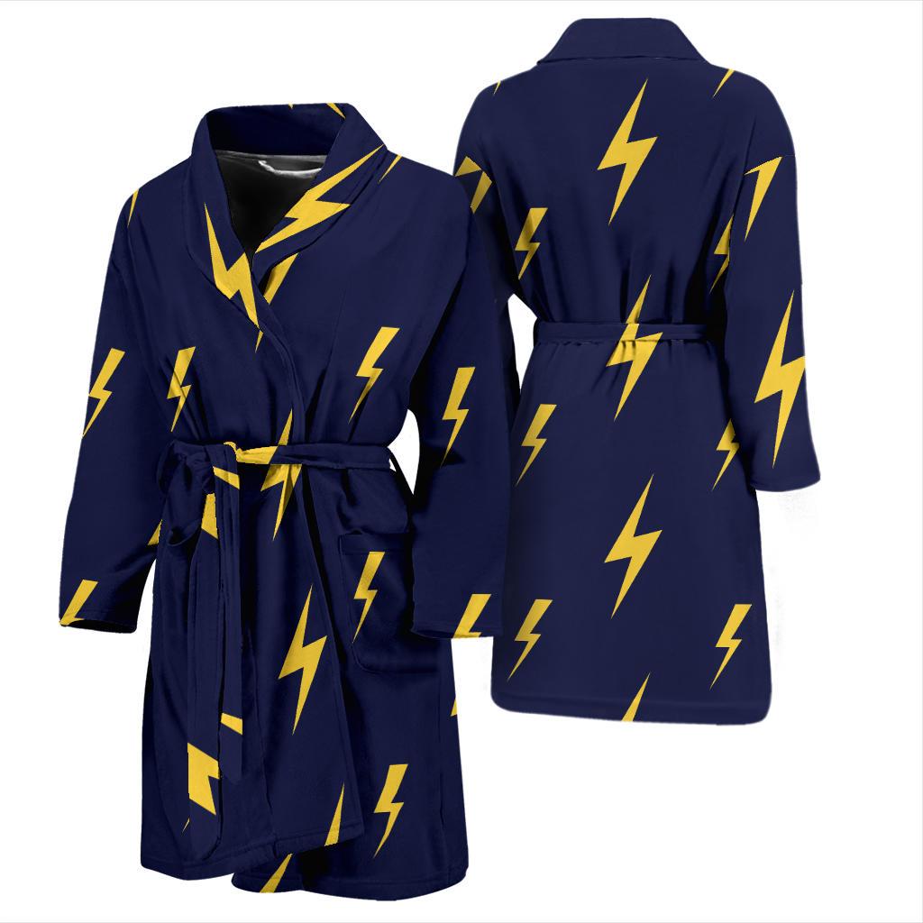 Lightning Thunder Pattern Print Design 03 Men Bathrobe-JORJUNE.COM
