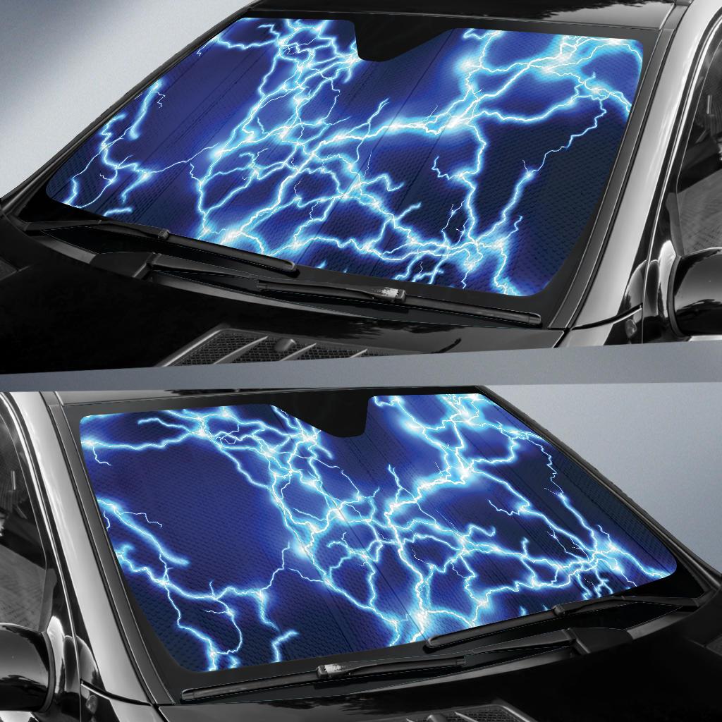 Lightning Thunder Pattern Print Design 04 Car Sun Shades-JORJUNE.COM