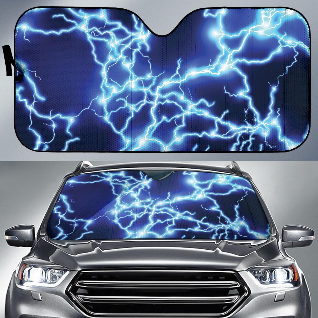 Lightning Thunder Pattern Print Design 04 Car Sun Shades-JORJUNE.COM