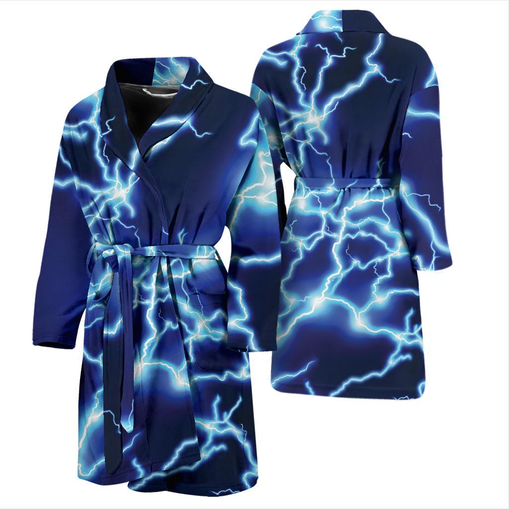 Lightning Thunder Pattern Print Design 04 Men Bathrobe-JORJUNE.COM