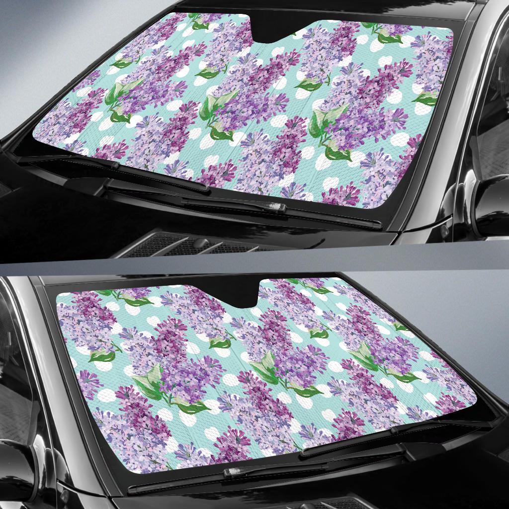 Lilac Pattern Print Design 02 Car Sun Shades-JORJUNE.COM