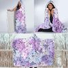 Lilac Pattern Print Design LI01 Hooded Blanket-JORJUNE.COM