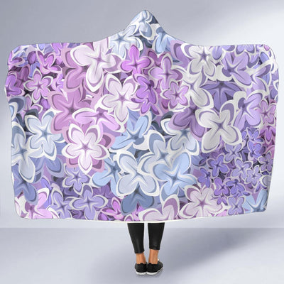 Lilac Pattern Print Design LI01 Hooded Blanket-JORJUNE.COM