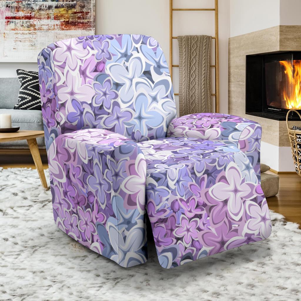 Lilac Pattern Print Design LI01 Recliner Slipcover-JORJUNE.COM