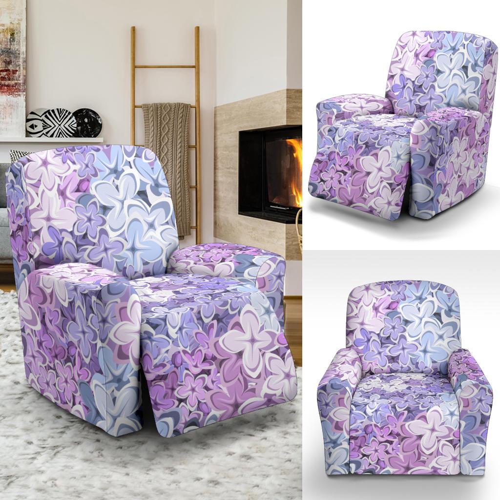 Lilac Pattern Print Design LI01 Recliner Slipcover-JORJUNE.COM