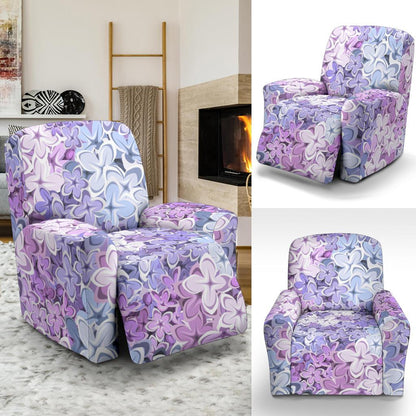 Lilac Pattern Print Design LI01 Recliner Slipcover-JORJUNE.COM