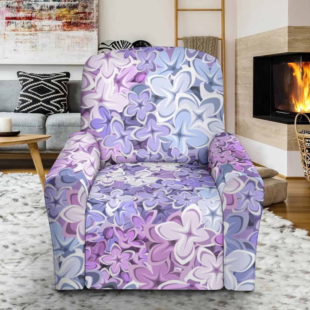 Lilac Pattern Print Design LI01 Recliner Slipcover-JORJUNE.COM